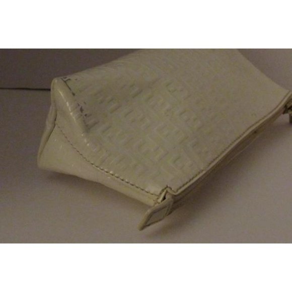 Fendi White F Embossed Print Zucchino Cosmetic Bag - Picture 10 of 12